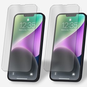 2x Panzerfolie für iPhone 14 Plus Display Schutzglas Verbundglas Hartglas Klar