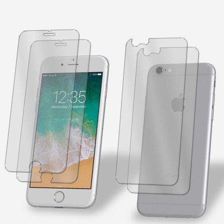 2x Panzerfolie für iPhone 6s Vorder + Rückseite Schutzglas 9H Echt Hartglas Klar