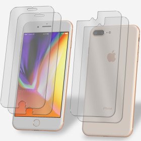 2x Panzerfolie für iPhone 7 Plus / 8 Plus Vorder + Rückseite Schutzglas 9H Klar