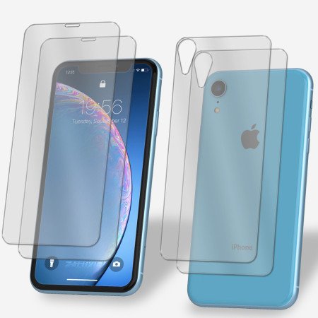 2x Panzerfolie für iPhone XR Vorder + Rückseite Schutzglas 9H Echt Hartglas Klar