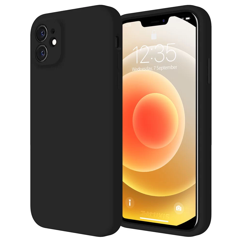 Hülle für iPhone 12 Schutzhülle Handy Case Slim Cover Bumper Etui Schwarz Matt Zaluxis 5,95 €