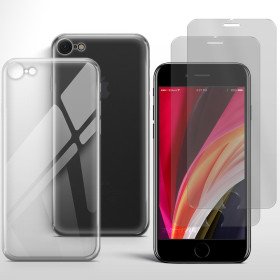 Handyhülle für iPhone 7 / iPhone 8 Case mit Kameraschutz 2x Panzerfolie Glas 9H