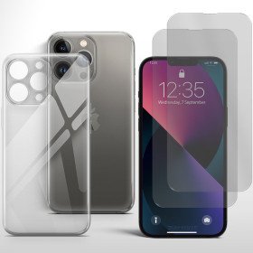 Schutzcase für iPhone 13 PRO Handy Hülle mit Kameraschutz 2x Panzerfolie Glas 9H