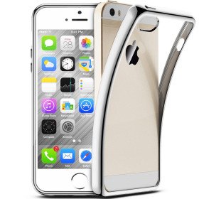 Handy Schutzhülle für iPhone 5S Schuzt Case Cover Schutz Hülle Chrom Silber