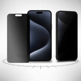 Privacy Sichtschutz Folie für iPhone 15 Pro Max Blickschutzfolie Schwarz Mat