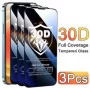 3x Panzerglas für iPhone 15 14 13 12 Gehärtetes Glas 30D Vollschutz