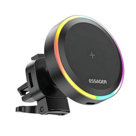 Essager RGB Magnet Auto Handyhalter mit Qi 15W Kabellosem Ladegerät für iPhone