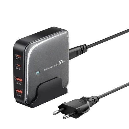 Toocki Multi Port 67W GaN USB Ladegerät Schnellladestation für iPhone, MacBook Pro