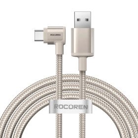 Rocoren 3A QC 3.0 USB-C 90 Grad Kabel für Samsung & Huawei, 0.5-3M