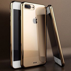 Schutzhülle für iPhone 8 Plus Schutz Case Luxury Cover Platin Chrom Etui Gold