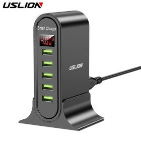 Uslion USB Ladegerät Hub 5-Port Multi Ladestation, Universal