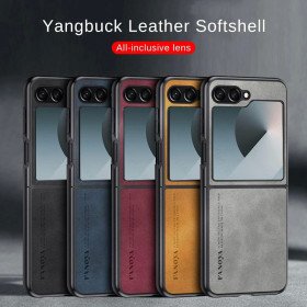 Luxus Ledertasche aus Schaffell Softcover Hülle für Samsung Galaxy Z Flip6