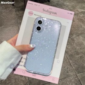 Glitzer Stoßstange Hülle für iPhone 16 15 14 13 Pro Max Plus – Soft TPU Siliko