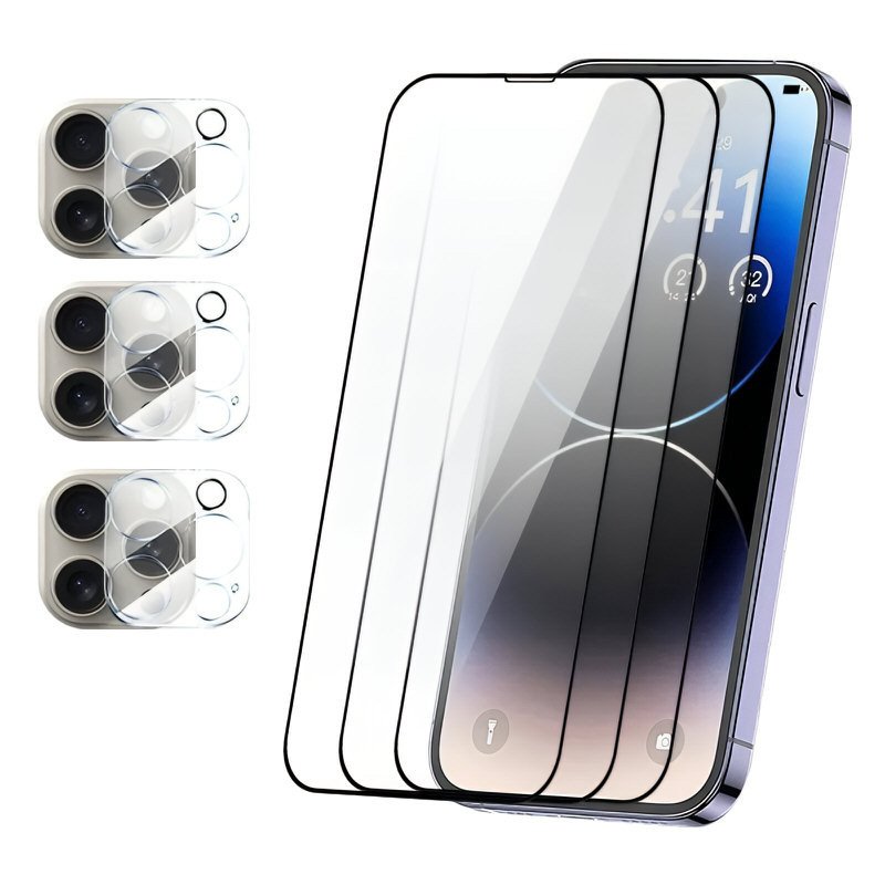 4x Schutzglas Für IPhone 14 13 PLUS PRO MAX (2x Display 2x Kamera 1x