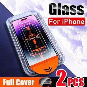 2x Panzerglas für iPhone 16 / 16 Pro Max Staubfreie Installation Full Cover Glas