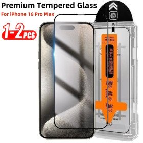 Premium gehärtetes Glas für iPhone 16 15 14 13 Pro Max Schutzglas mit Installationskit