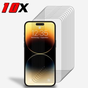 10x Panzerfolie Display Schutz Glasfolie für iPhone 14 Pro Echt Hartglas 9H Klar