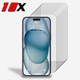 10x Panzerfolie Display Schutz Glasfolie für iPhone 15 Plus Echt Hartglas 9H