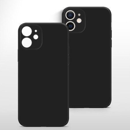 Hülle für iPhone 12 Mini Schutzhülle Kameraschutz Case Silikon Cover Schwarz