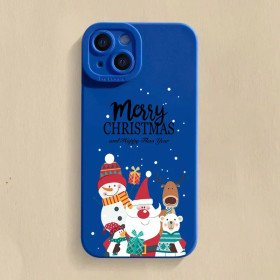 Weihnachtsmuster TPU Softcover für iPhone 16 15 14 13 12 Pro Max Matte Silikon