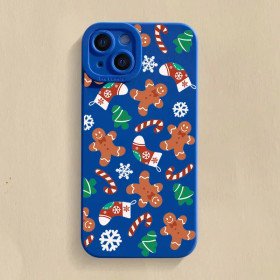 Weihnachtsmuster TPU Softcover für iPhone 16 15 14 13 12 Pro Max Matte Silikon