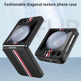 Matte Klapphülle Bequeme Kohlefaser Abdeckung für Samsung Galaxy Z Flip 6/5/4/3