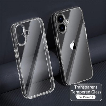Stoßfeste Transparente Hülle Gehärtetes Glas Hardcover für iPhone