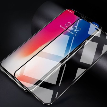 5D Panzerfolie für iPhone X / XS Schutzglas Vollabdeckung Echt Glas 9H - Schwarz