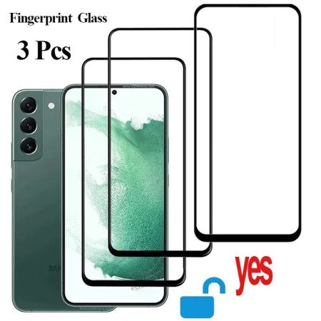 3in1 Fingerabdruck Schutzglas & Kameraschutz für Samsung S24/S25 Ultra
